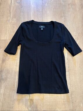 7 for all mankind ribbed black sweater